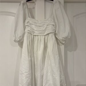 Abercrombie & Fitch White Long Sleeve Dress Poplin